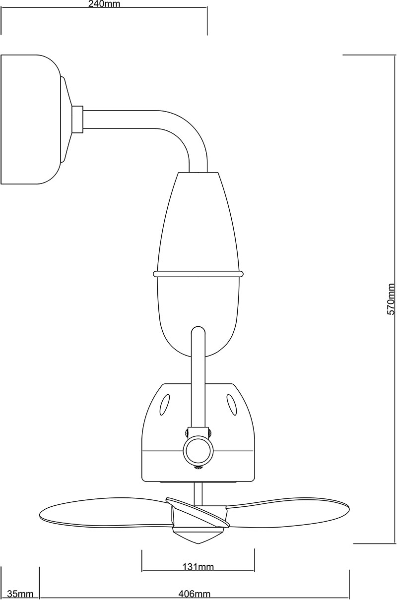 16in DC Motor Corner Ceiling Fan | Corner Wall Fan Nano Fanco