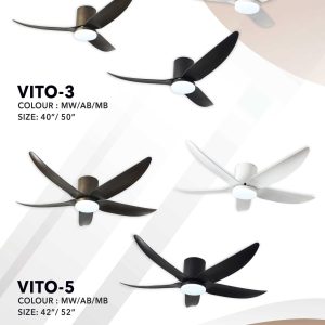5Blade 42in / 52in / 3Blade 40in / 50in DC Motor Smart LED Ceiling Fan Vito Bestar