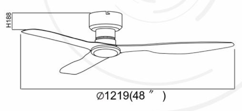 3Blade 48in DC Motor Ceiling Fan Option LED Hugger Fanco