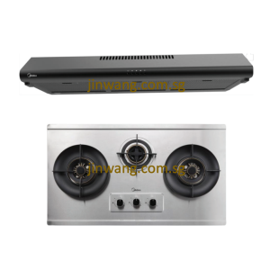 BUNDLE DEAL Stainless Steel 3 Burner Gas Cooker Built In Hob MGH8831 With Slimline Hood MBI80F140BK MIDEA