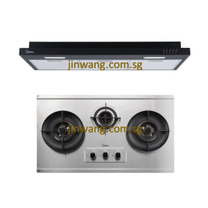 BUNDLE DEAL Stainless Steel 3 Burner Gas Cooker Built In Hob MGH8831 With Slimline Hood MH90F26EM MIDEA