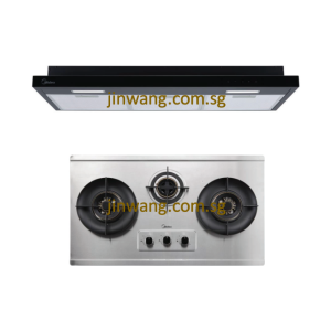 BUNDLE DEAL Stainless Steel 3 Burner Gas Cooker Built In Hob MGH8831 With Digital Slimline Hood MH90F26ET MIDEA