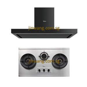 BUNDLE DEAL Stainless Steel 3 Burner Gas Cooker Built In Hob MGH8831 With Chimney Hood MBI90M79BK MIDEA