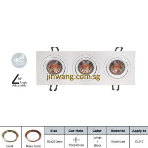 Downlight with Three GU10 Holder LMN613 White