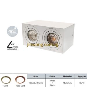 Double Spotlight with GU10 Holder LMN712 White
