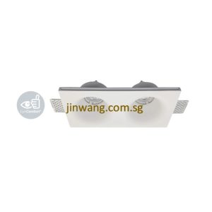 Gypsum Double Downlight with GU10 Holder LMN631 White