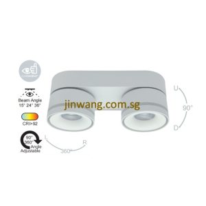 Double Spotlight 24W RGB / RGB with Remote Control LMN780 White