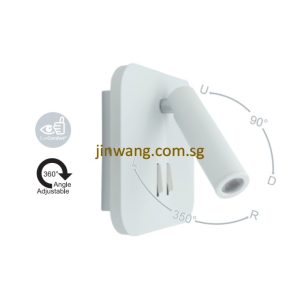 Square Wall Light with Switch ON/OFF LMNMB233 White