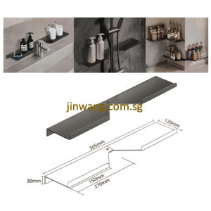 🇩🇪 Anti-Rust SUS304 Stainless Steel Gun Metal Multi-Functional Shelf JW11809GM