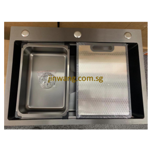 304 STAINLESS STEEL NANO HONEYCOMB TECHNOLOGY Gun Metal Kitchen Sink 680x480x200mm JWXIE6848HCTGM