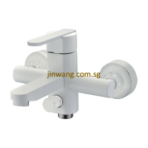 🇩🇪 On-Site 2yrs Warranty On Cartridge White Bath Shower Mixer Tap With Spout JW2005WH