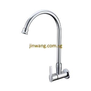 🇩🇪 On-Site 2yrs Warranty On Cartridge Brass Chrome Kitchen Wall Mounted Sink Cold Tap JW2015C