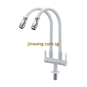 🇩🇪 On-Site 2yrs Warranty On Cartridge White Kitchen Double Sink Cold Tap JW2025CWH