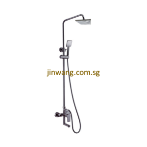 🇩🇪 On-Site 2yrs Warranty On Cartridge Gun Metal Rain Shower Mixer Set JW9107