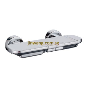 🇩🇪 Brass Chrome With White Tempered Glass Bath Shower Mixer With Spout JW9125