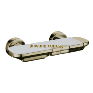 🇩🇪 Matte Gold With White Tempered Glass Bath Shower Mixer With Spout JW9125G