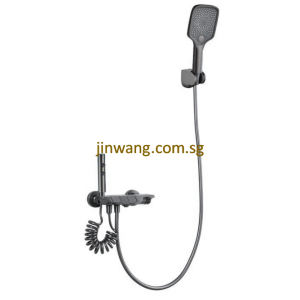🇩🇪 Piano Series Gun Metal Bath Shower Mixer Set with Hand Shower JW9135H70GM