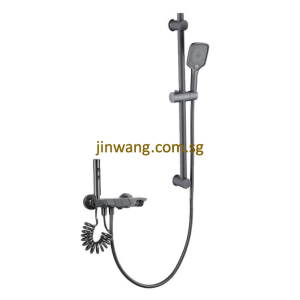 🇩🇪 Piano Series Gun Metal Bath Shower Mixer Set with Bar JW9135S05H70GM