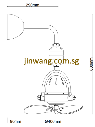 16in DC Motor Corner Ceiling Fan | Corner Wall Fan Dual Fanco