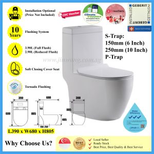 [Climate Voucher] One-Piece Toilet Bowl TORNADO JWBA898
