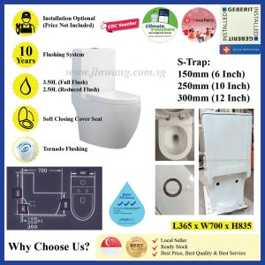[Climate Voucher] Tornado Geberit Fitting One-Piece Toilet Bowl JW06T