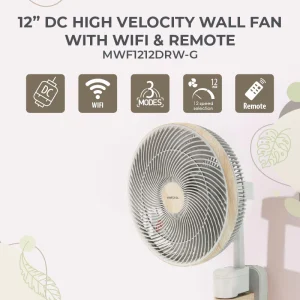 [Climate Voucher] 12in DC High Velocity Wall Fan with WIFI & Remote MWF1212DRW-G Mistral