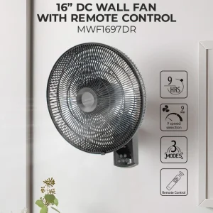 [Climate Voucher] 16in DC Wall Fan with Remote MWF1697DR Mistral