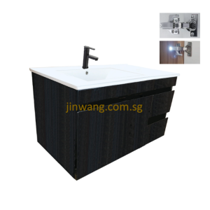 🇩🇪 High Quality SUS304 Stainless Steel Basin Cabinet With Drawer Black 790x460xH460mm JW358001B