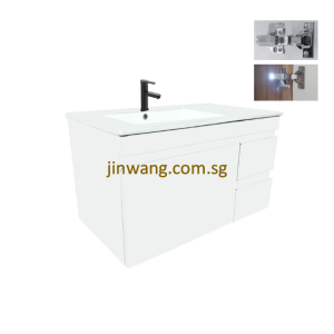 🇩🇪 High Quality SUS304 Stainless Steel Basin Cabinet With Drawer White 790x460xH460mm JW358002W