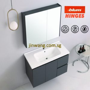 Waterproof PVC Basin Cabinet Matte Grey 800x475xH510mm JWVS4127MG