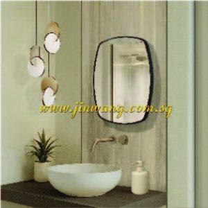 Auminium Black Frame Mirror Curved-Rectangular Shape 45x60x2.8cm JW67-45603
