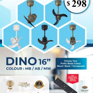 16in DC Motor Corner Ceiling Fan DINO Bestar