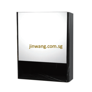 🇩🇪 SUS304 Black Marble Mirror Cabinet L500xW140xH600mm JWC5060