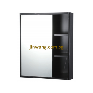 🇩🇪 SUS304 Black Marble Mirror Cabinet L600xW140xH700mm JWC6070