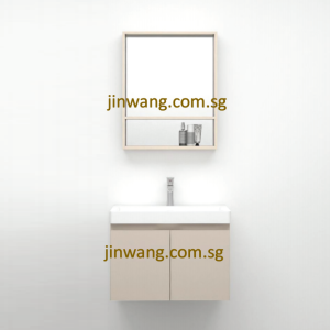 High Quality PVC Waterproof Mirror L500xW120xH700mm and Basin Cabinet Khaki L595xW475xH440mm JWEBC6047KH