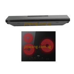 BUNDLE DEAL Induction Ceramic Cooker Hob IHT341 With Slimline Hood MBI90F140 MIDEA