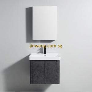 High Quality PVC Waterproof Mirror Cabinet L500xW140xH700mm and Basin Cabinet Industrial Grey L610xW480xH480mm JWEBC6048IGR
