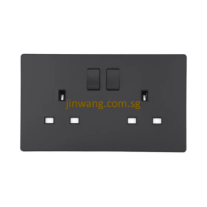 MK Honeywell Aria 2X13A Switched Socket Space Grey W2747GRYSG