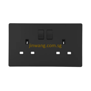 MK Honeywell Aria 2X13A Switched Socket Space Black W2747MBKSG