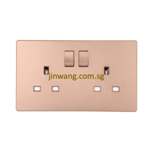 MK Honeywell Aria 2X13A Switched Socket Rose Gold W2747RGLSG