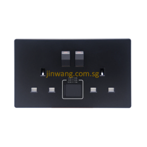 MK Honeywell Aria 2X13A Switched Socket Space Black With USB and TYPE C W2747UMBKSG