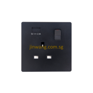 MK Honeywell Aria 1X13A Switched Socket With USB Space Black W2757UAMBKSG