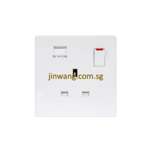 MK Honeywell Aria 1X13A Switched Socket With USB White W2757UAWHISG