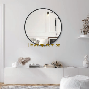 🇩🇪 SUS304 LED Frame Mirror 500mm Black JWJR08