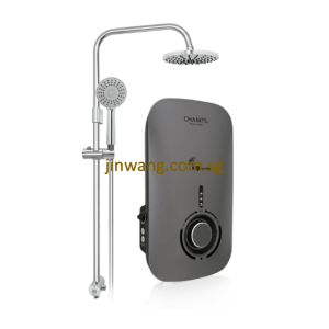 Virgo Ultra Matte Grey Instant Water Heater With Rain Shower Set