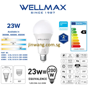 High Quality 23W E27 Samsung LED Bulb 6500K / 4000K / 3000K JWWM23WE27