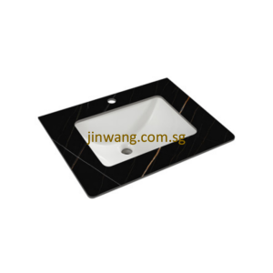 High Quality Top With Undermount Basin Matt Marble Black 610x470x220mm JWAFB6147MMB