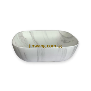 High Quality Top Mount Basin Matt Marble White L460xW330xH130mm JWAFB4633MMW
