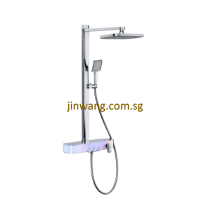 NEW LAUNCH 🇩🇪 LUXURY Brass Chrome Rain Shower Mixer Set with Light Input Battery JW1049