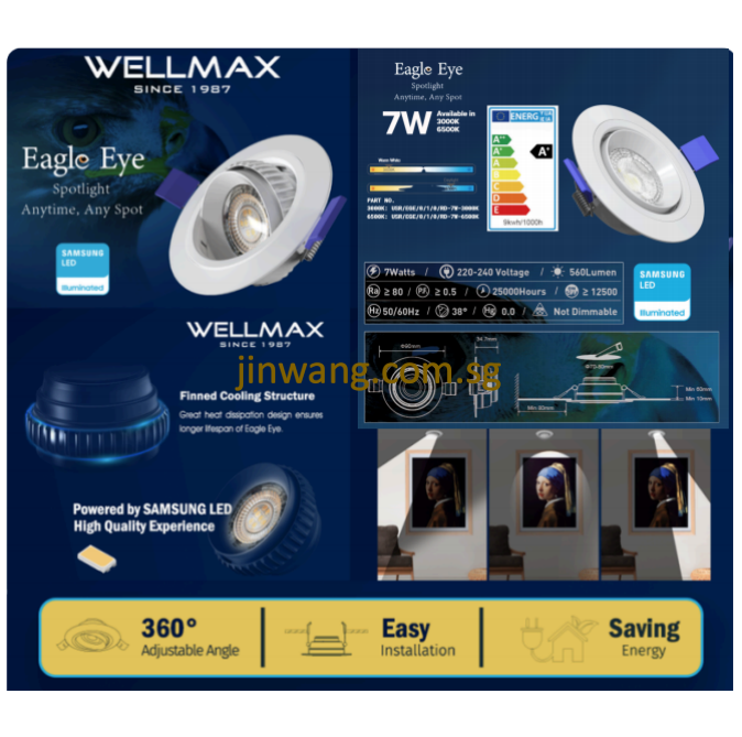 Wellmax Spotlight 7W 3K 6500K